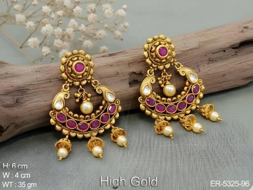 parallel jhula style antique earrings detail