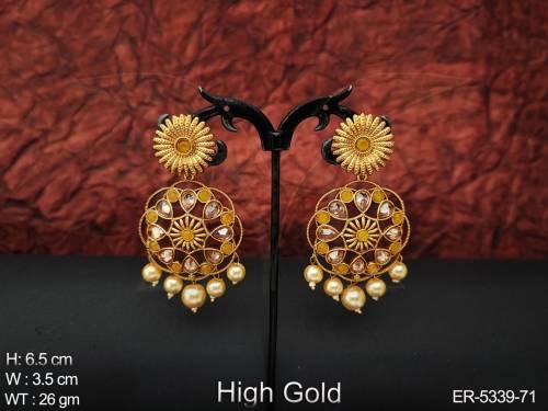 paan stone style twisted polki earrings detail