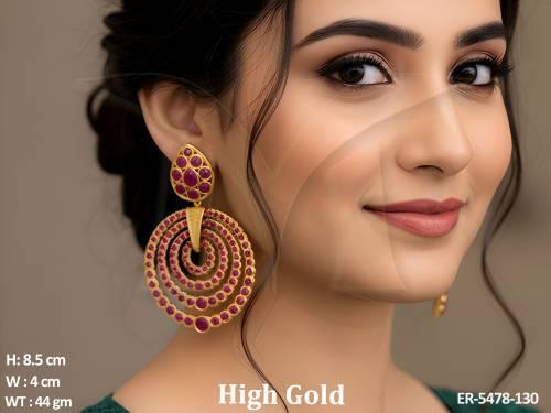 multi ring style antique earrings detail