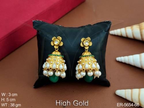 Flower Hold Jhumki Imitation Earrings — ER-5654-66