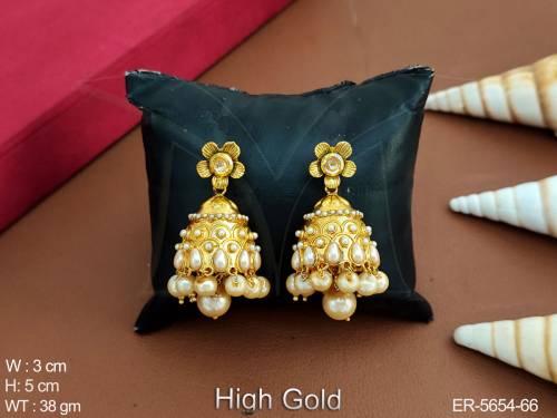 Flower Hold Jhumki Imitation Earrings — ER-5654-66