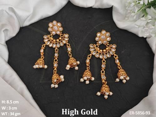 paan stone chand shape online earrings detail