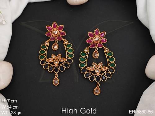 reverse-paan-stone-shape-polki-earrings---earrings---copper-and-brass-jewellery-collection-