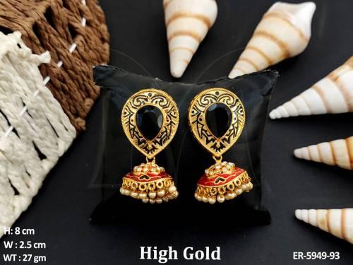 Reverse Paan Shape Jhumki Earrings Set