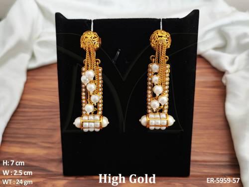 bullet style chain style antique earrings detail