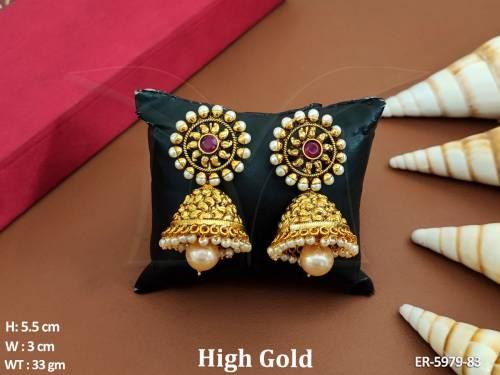 sunflower shape jhumki earrings detail