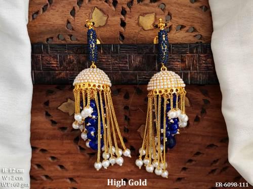 jhumki style fall style peacock earrings detail