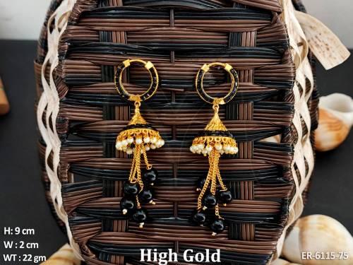 Round Bali Conical Jhumki Earrings