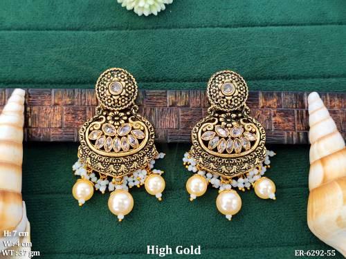 balls fall paan stone oval zinc earring detail