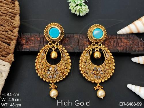 Paan Anchor Shape Antique Earrings