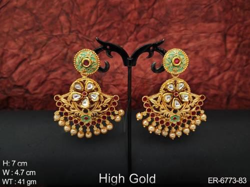 neon green meena designer antique earring