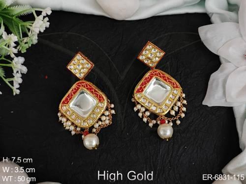 rounded rectangle antique earrings detail