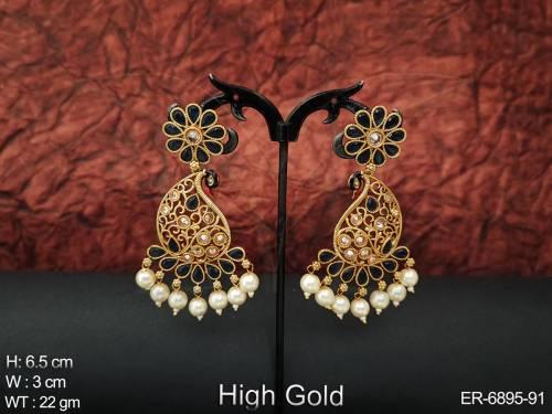 Paan Shape Designer Peacock Earrings