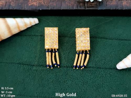 Rectangular Pearls Stud Antique Earring — ER-6928-35