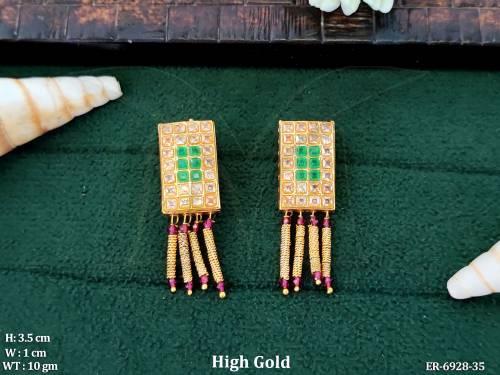 Rectangular Pearls Stud Antique Earring — ER-6928-35