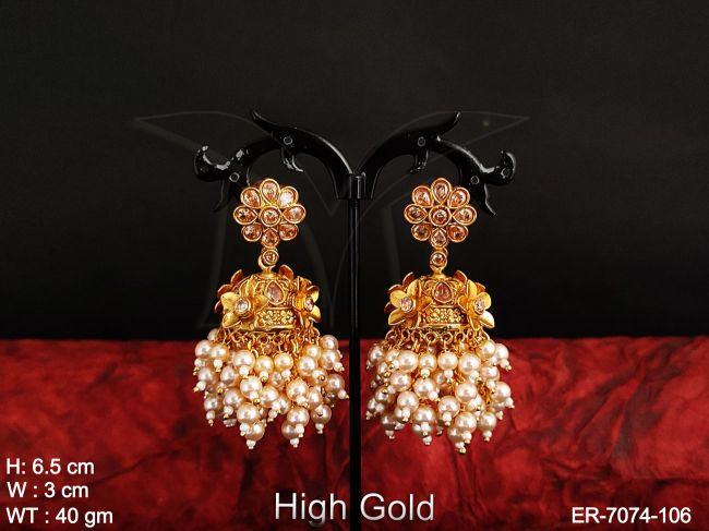 Multi Pear Style Flower Jhumki Earrings