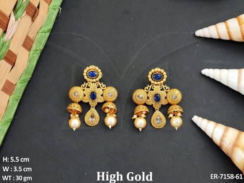 Dual Double Jhumki Color Antique Earrings