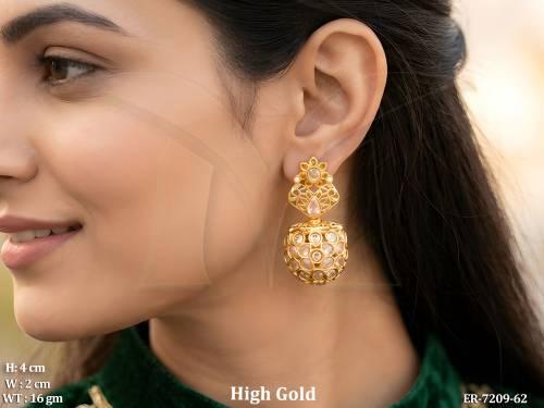 matka drop paan stone polki earrings detail