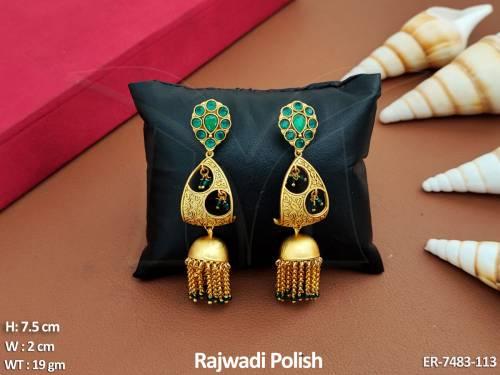 Latkan ruby green latest jhumka antique