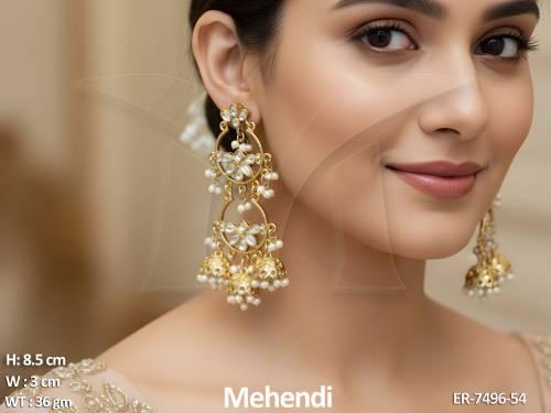 Double type mehandi polish antique jhumka
