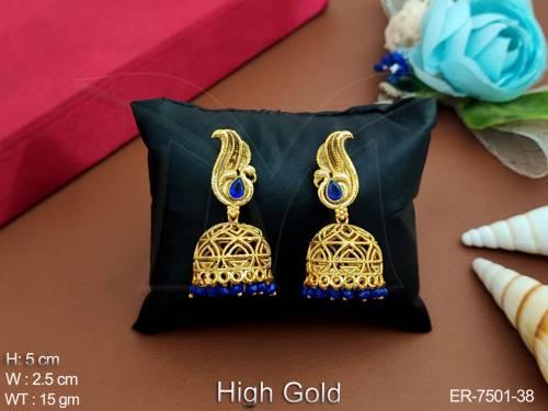 Peacock jhumka antique earring