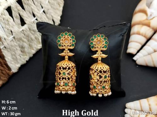 Flower artificial antique jhumka