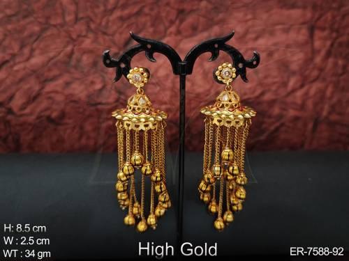 Fancy jumar chain high gold antique earring