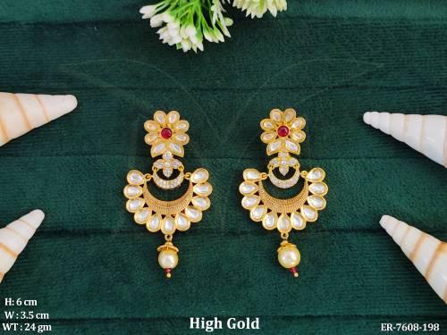 Rani stone artificial fancy heavy ad kundan earring