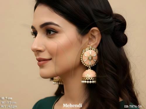 lct marquise stone meena kari jhumka antique earring