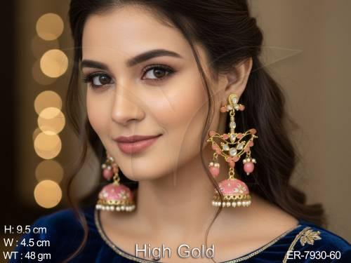 fancy paan stone meena kari antique earring