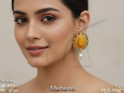 Oval fancy tops antique earring