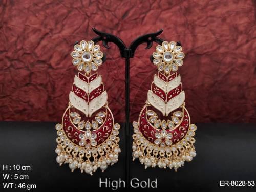 meena colouring antique chand bali  earring'