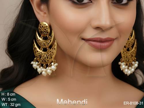 Chand Bali Mehendi Polish Earring