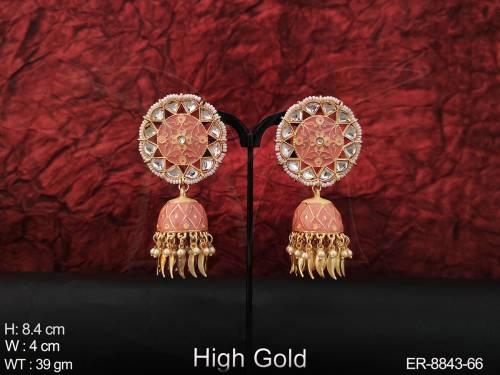 Beautiful Designer Antique Full white stones Clustered Pearl Tassels Fancy Party wear Jhumka Earring