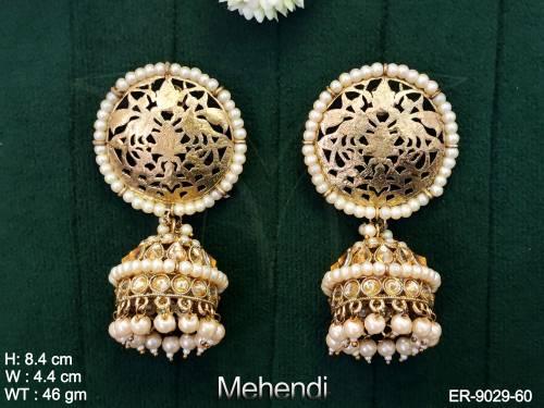Mehendi Polish Designer Fancy Style Party wear Jhumka Earring — ER-9029-60