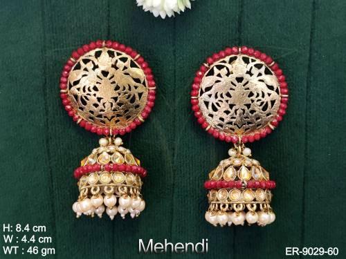 Mehendi Polish Designer Fancy Style Party wear Jhumka Earring — ER-9029-60