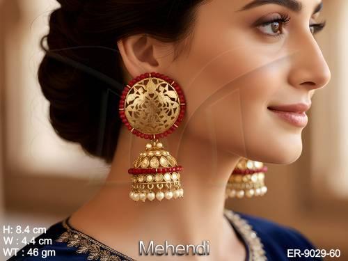 Mehendi Polish Designer Fancy Style Party wear Jhumka Earring — ER-9029-60