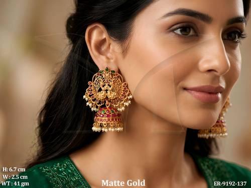 Beautiful Kep Jewelry clustered pearl Designer Party wear Kemp Jhumka Earring