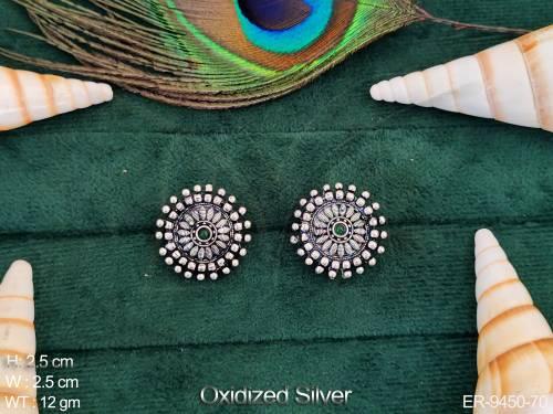Designer Fancy Style Party wear Oxidised Silver Beautiful Earring / Tops 