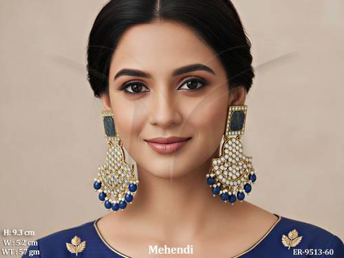 Fancy Design Beautiful Mehendi Polish Designer Party wear Mirror  Earring