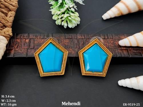 Designer Fancy Style Mehendi Polish Beautiful Party wear Earring  