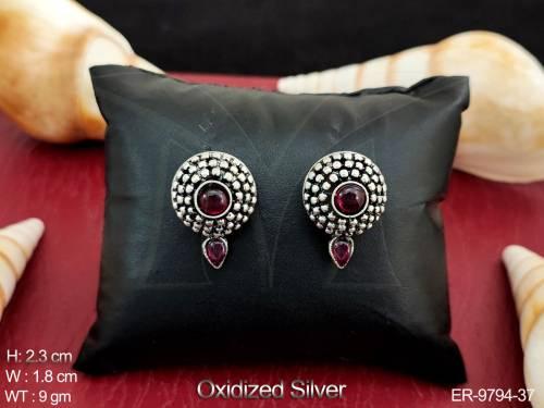 Oxidised Silver Polish Fancy Desing Party wear Beautiful Earring Tops