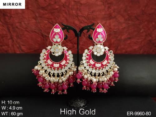 high-gold-polish-meenakari-design-clustered-pearl-fancy-style-beautiful-long-mirror-earring