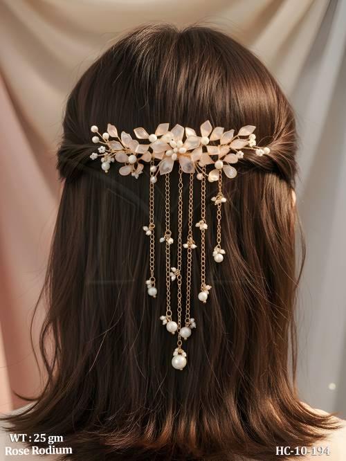 Rose Rhodium Floral Hair Accessory Elegant Bridal Fashion Piece