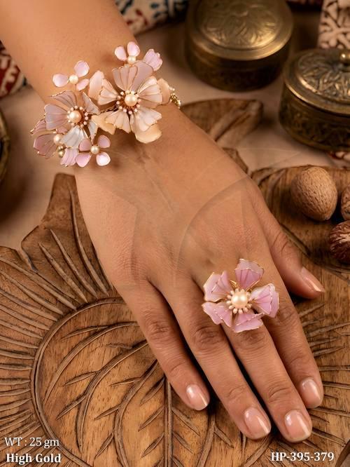 elegant-pink-floral-haath-paan-ring-bracelet-for-weddings