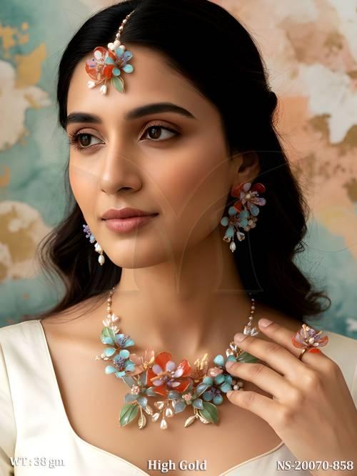 high-gold-flower-jewelry-set-for-wedding-party-wear-flower-necklace-earrings-ring-set