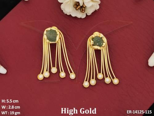 Fusion Party Wear High Gold Polish Fancy Style Fusion Earrings 
