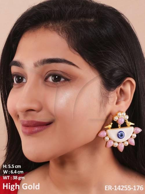 Exclusive Fusion Jewellery High Gold Polish Fancy Design Earrings 