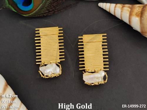 Fusion Jewellery High Gold Polish Fancy Style Earrings 