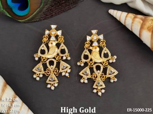 Fusion Jewellery Beautiful Design High Gold Polish Stylish Fuison Earrings 